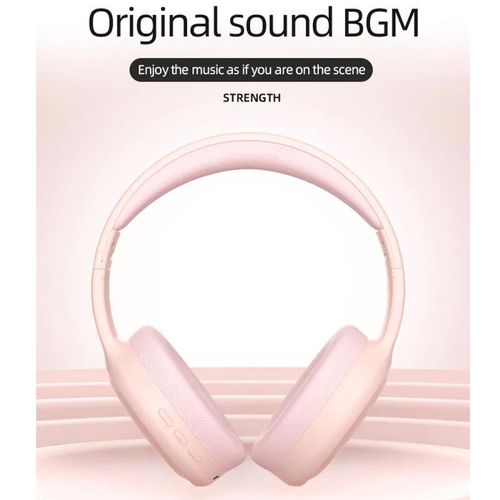 Lenovo TH30 Bluetooth Noise Cancelling HiFi Foldable AUX Headset - Pink