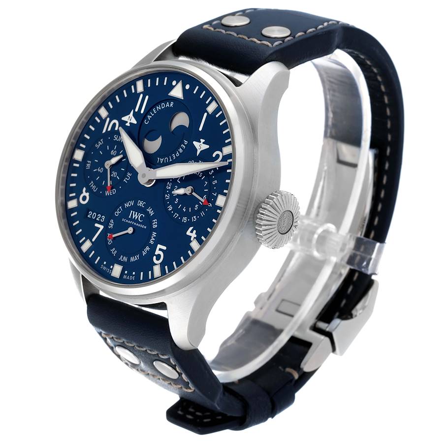 IWC Pilot Perpetual Calendar Blue Dial Steel Mens Watch IW503605