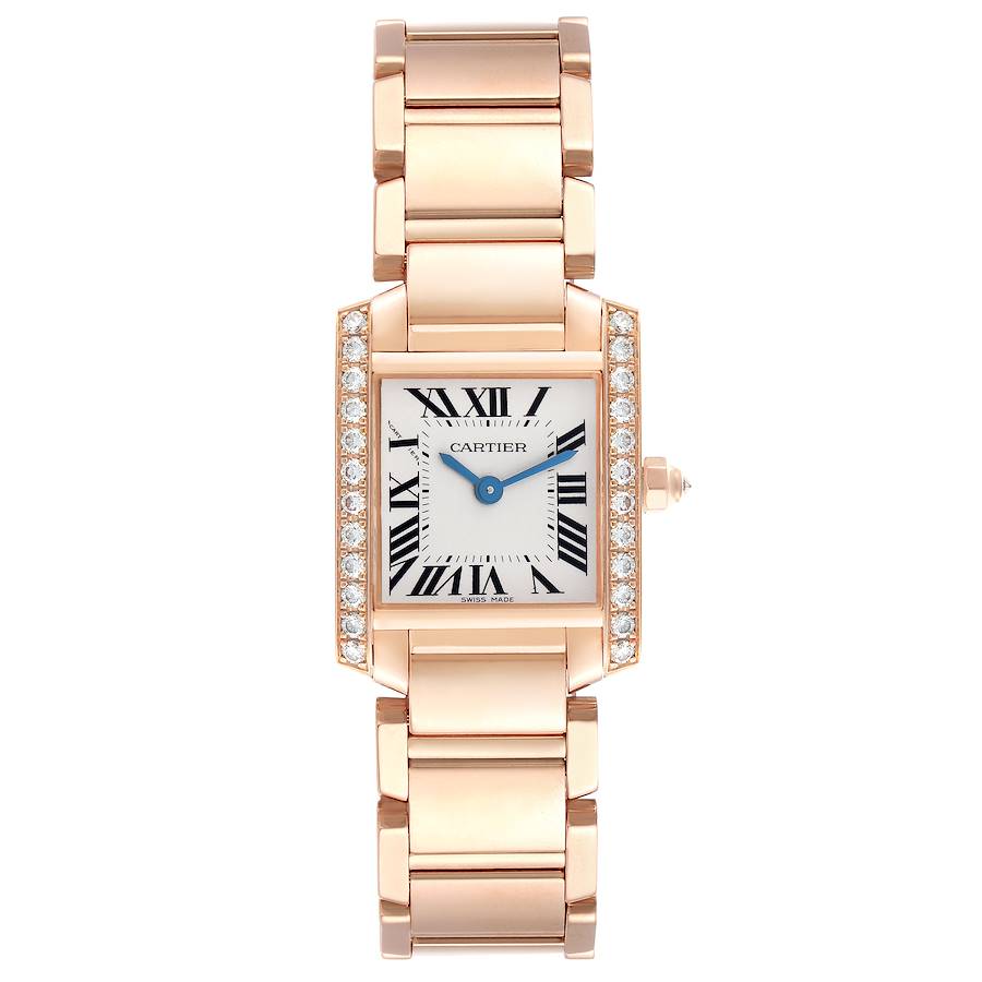 Cartier Tank Francaise Small Rose Gold Diamond Ladies Watch WE10456H