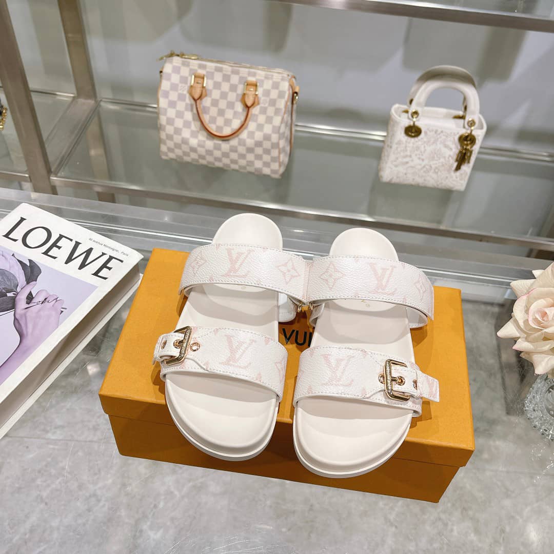 Louis Vuitton Bom Dia Flat Comfort Mule Dune Beige 1Ahmt7