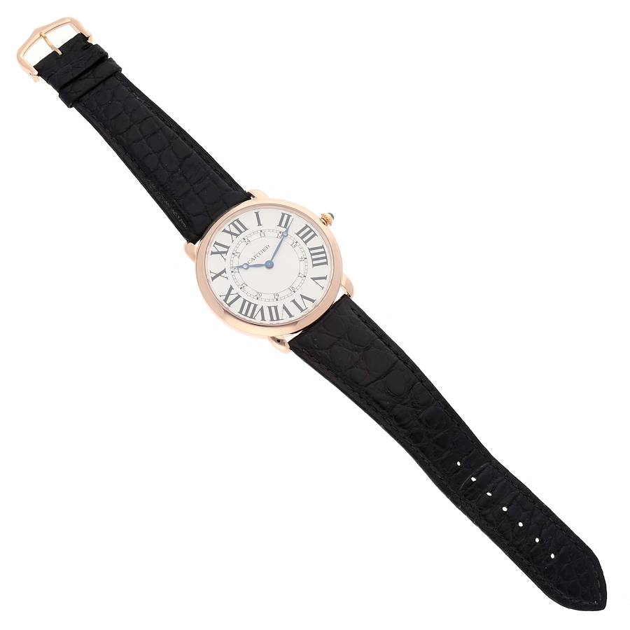 Cartier Ronde Louis Rose Gold Silver Dial Mens Watch W6801004