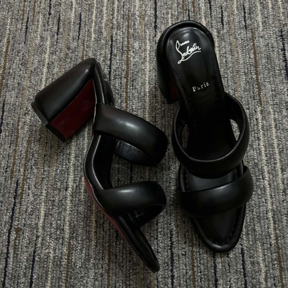 Christian Louboutin Inflama Sab Black Leather Sandal 1230780B439