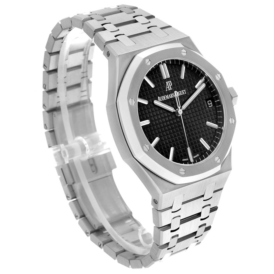 Audemars Piguet Royal Oak Black Dial Steel Mens Watch 15500ST