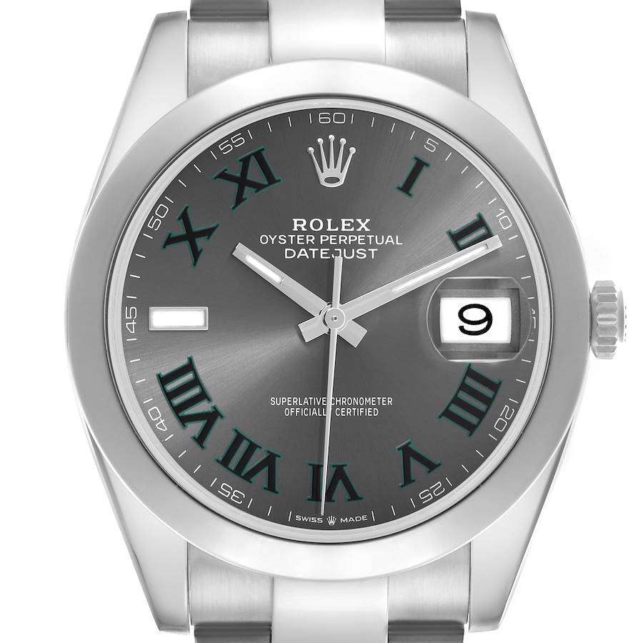 Rolex Datejust 41 Wimbledon Dial Steel Mens Watch 126300