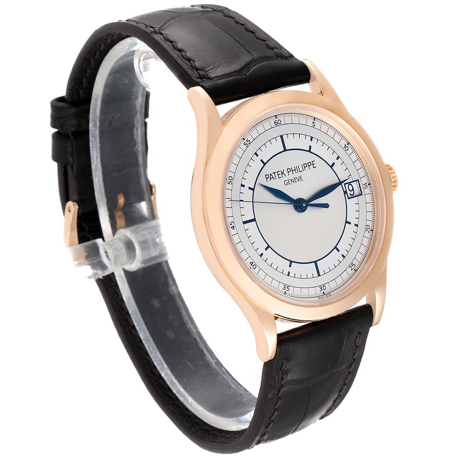 Patek Philippe Calatrava Rose Gold Silver Dial Mens Watch 5296 5296R