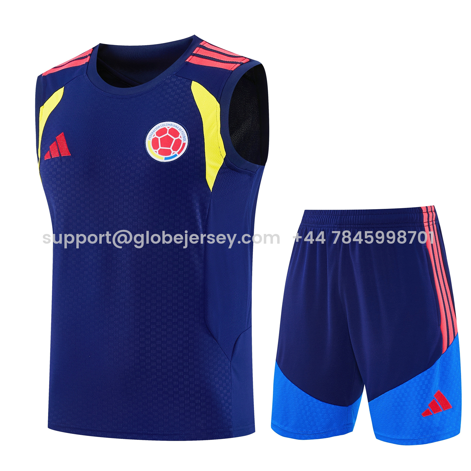 Colombia 2026 Vest Training Set - Dark Blue Vest and Shorts