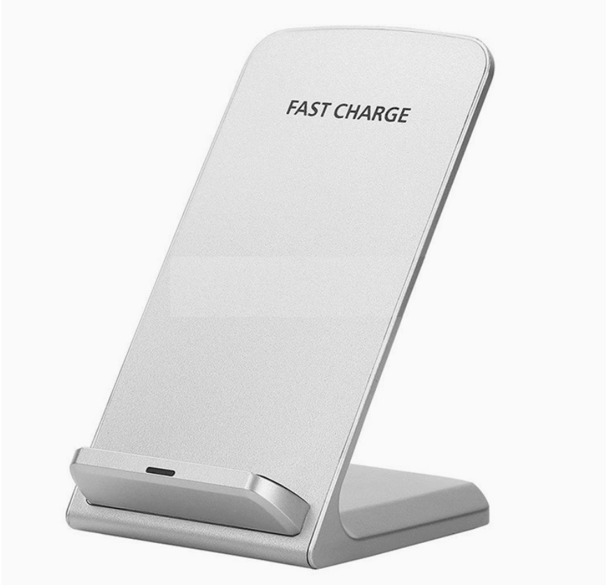 Metallic Silver Fast Wireless Charging Stand