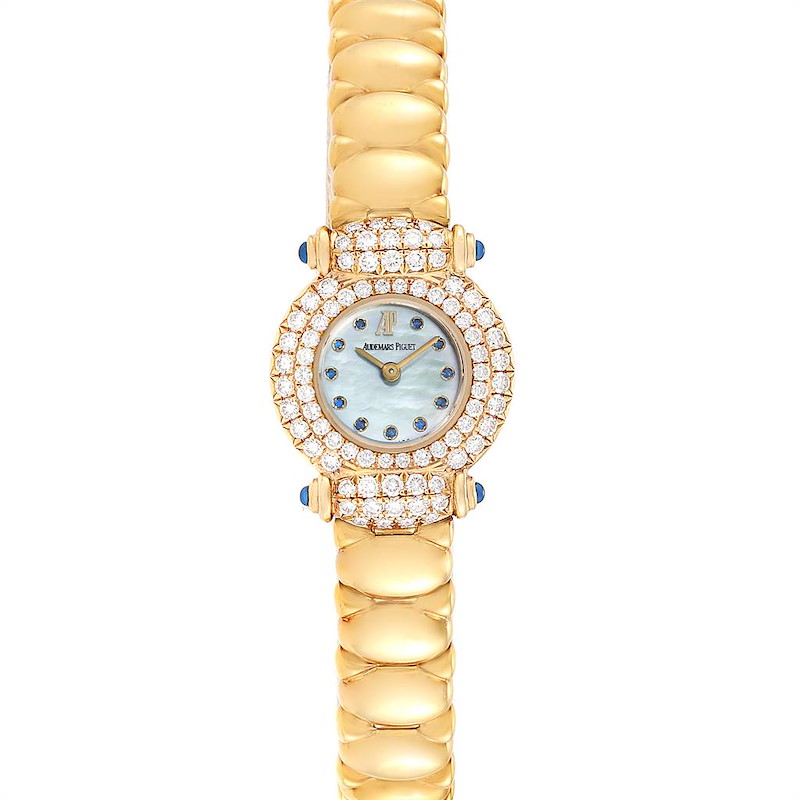 Audemars Piguet Yellow Gold MOP Diamond Sapphire Ladies Watch