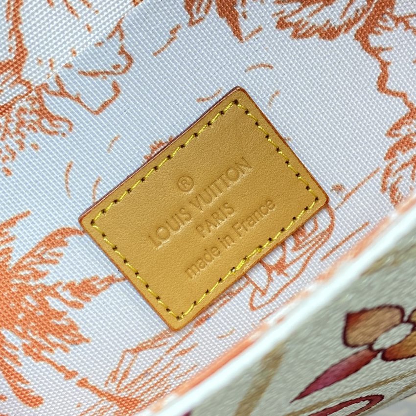 Replica Louis Vuitton Félicie Pochette White Orange Flowers