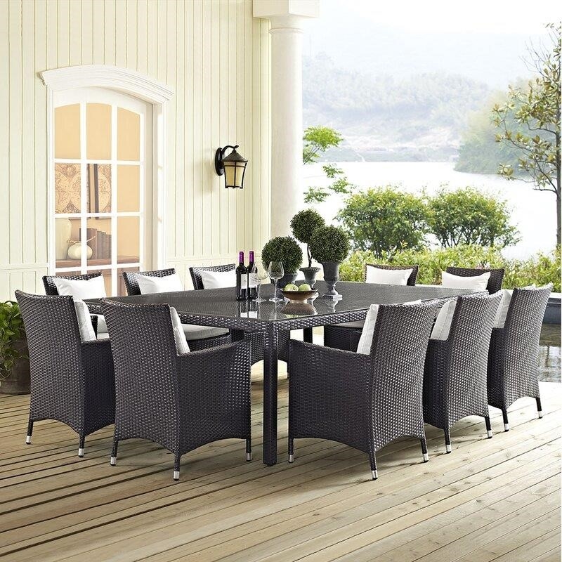 Brentwood Rectangular 10 - Person Dining Set with Cushions