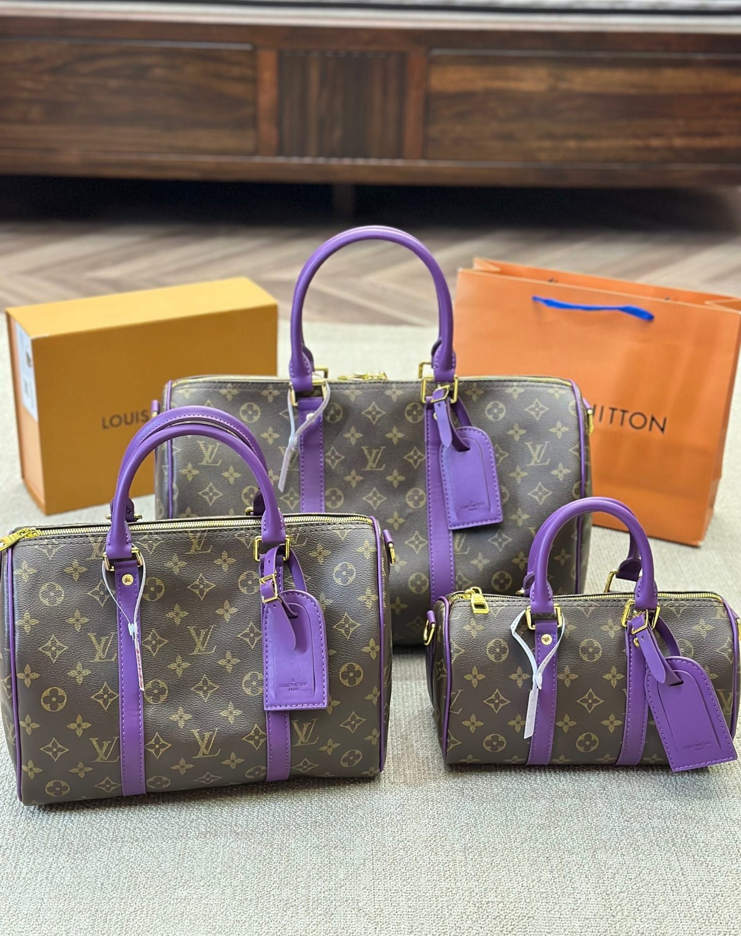 Louis Vuitton Keepall Bandoulière Violet Fonce 40Cm M46775