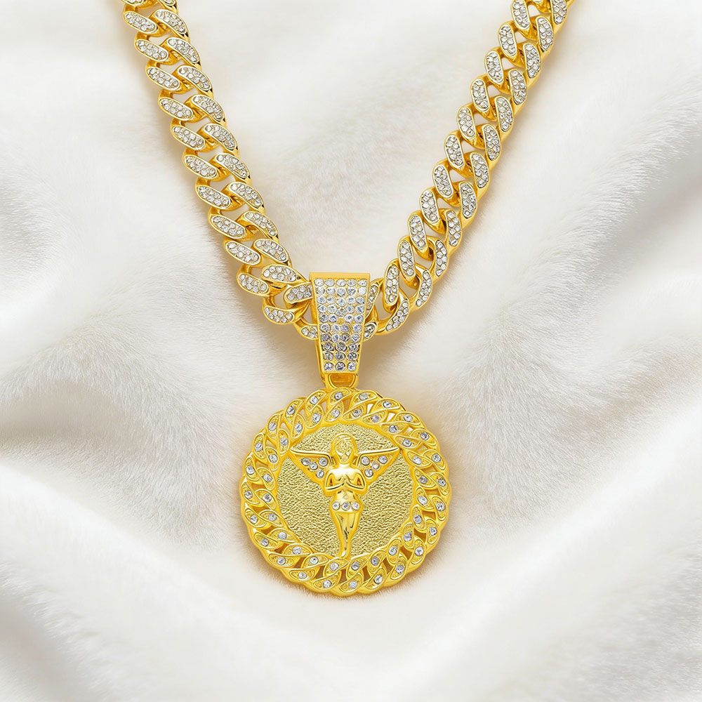 Guardian Angel Iced Out Pendant: Divine Protection, Abundance & Spiritual Harmony