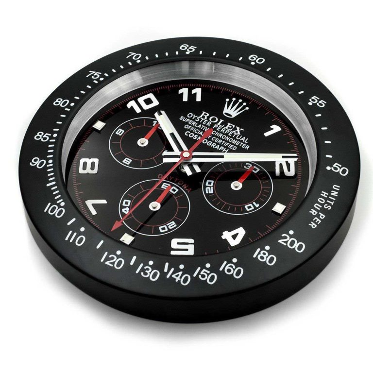 Rolex Daytona Black & Red Wall Clock