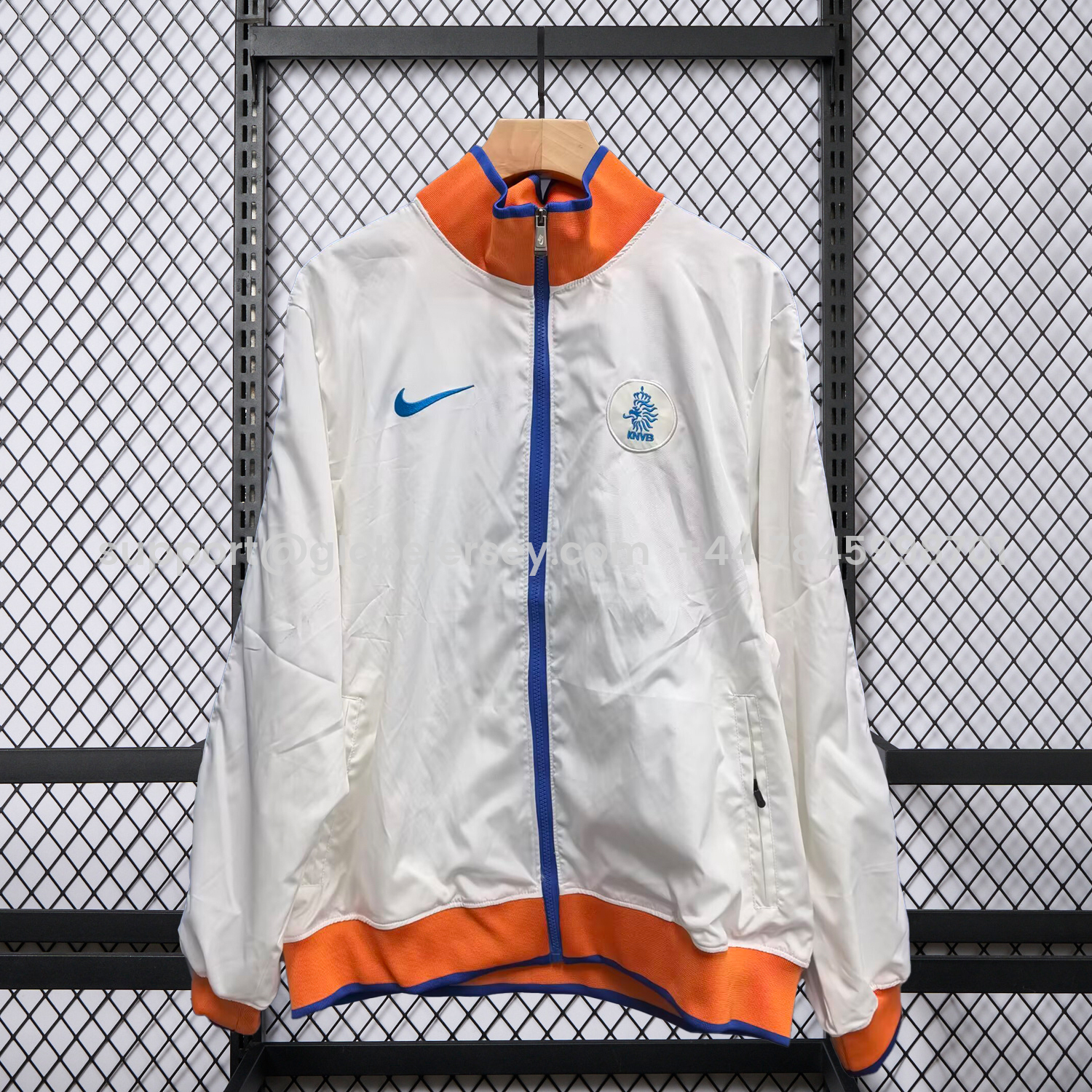 Netherlands 25-26 Windbreaker Jacket - Orange And White