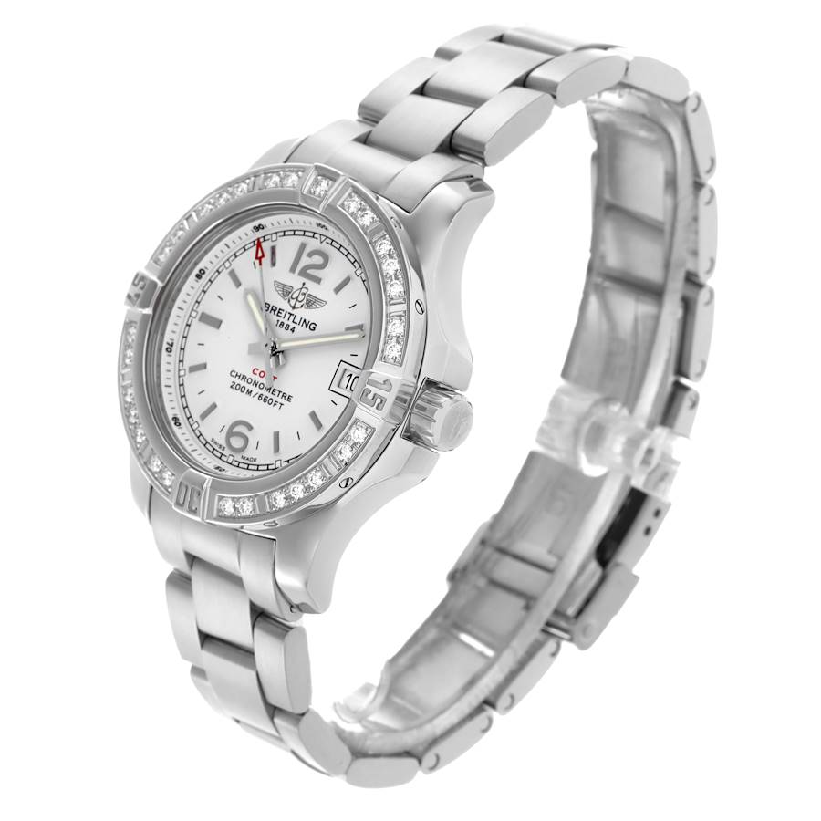 Breitling Colt Lady Silver Dial Diamond Bezel Steel Ladies Watch A77388