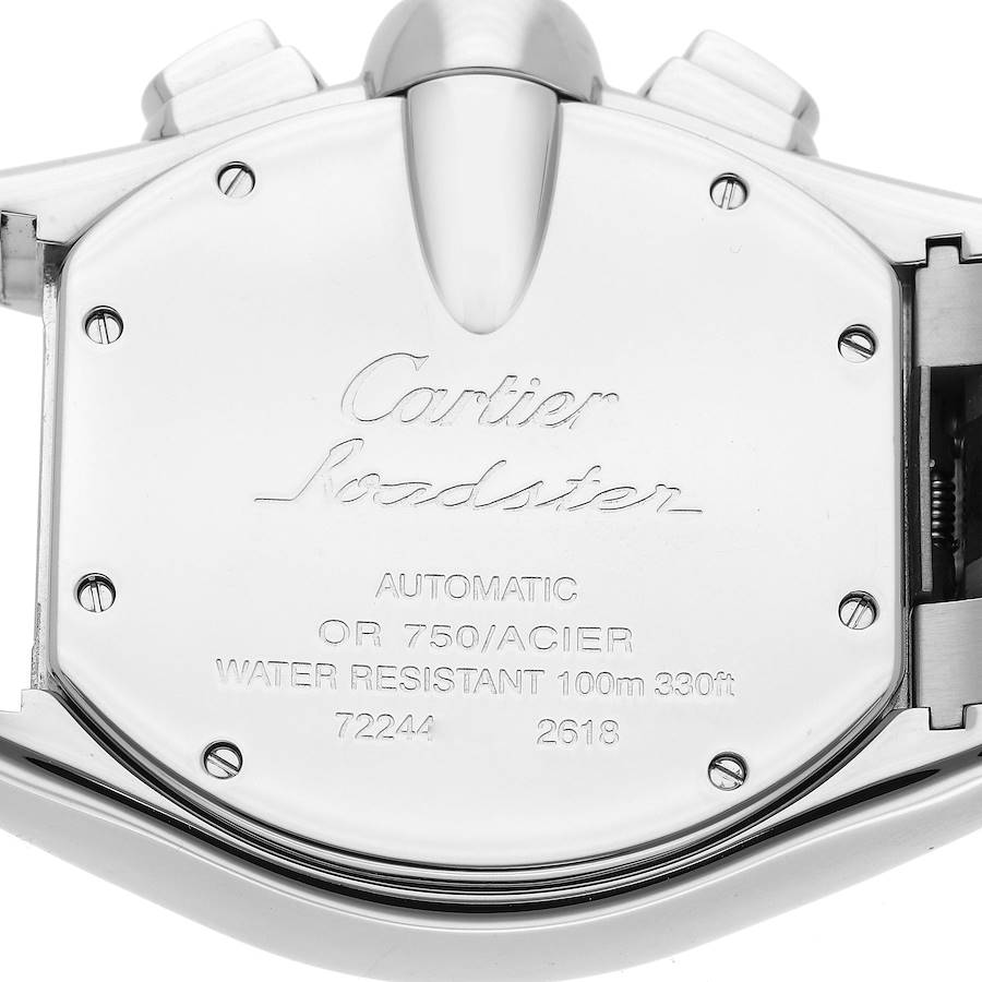 Cartier Roadster Chronograph Steel Yellow Gold Mens Watch W62027Z1