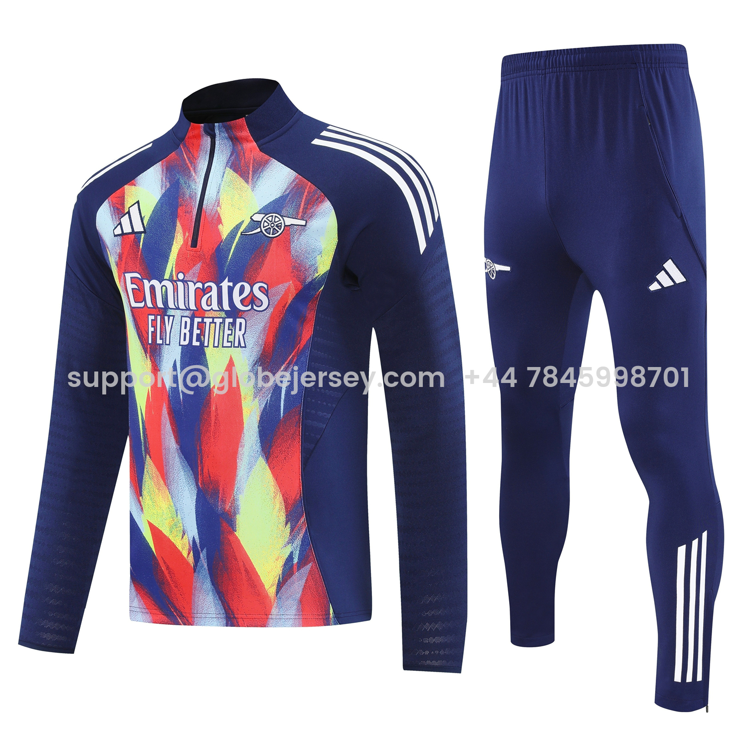 Arsenal 25-26 Long Sleeves Training Set - Colorful Camouflage With Blue Top & Royal Blue Pants