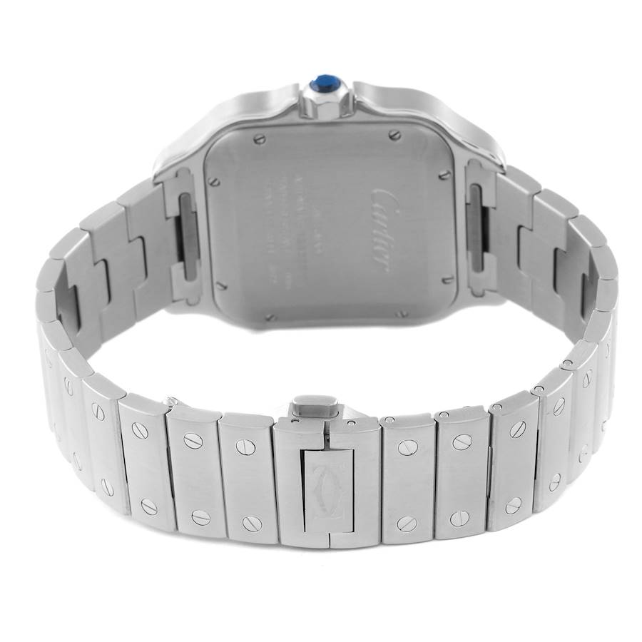 Cartier Santos Large Silver Dial Steel Mens Watch WSSA0009