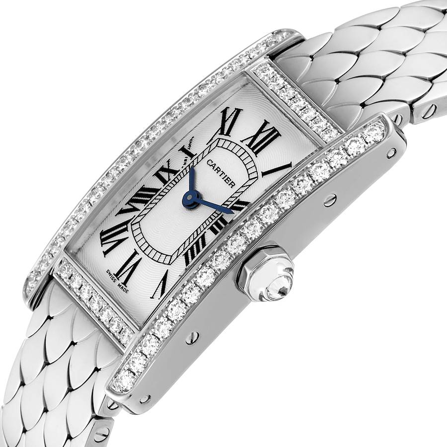 Cartier Tank Americaine White Gold Diamond Ladies Watch WB710009