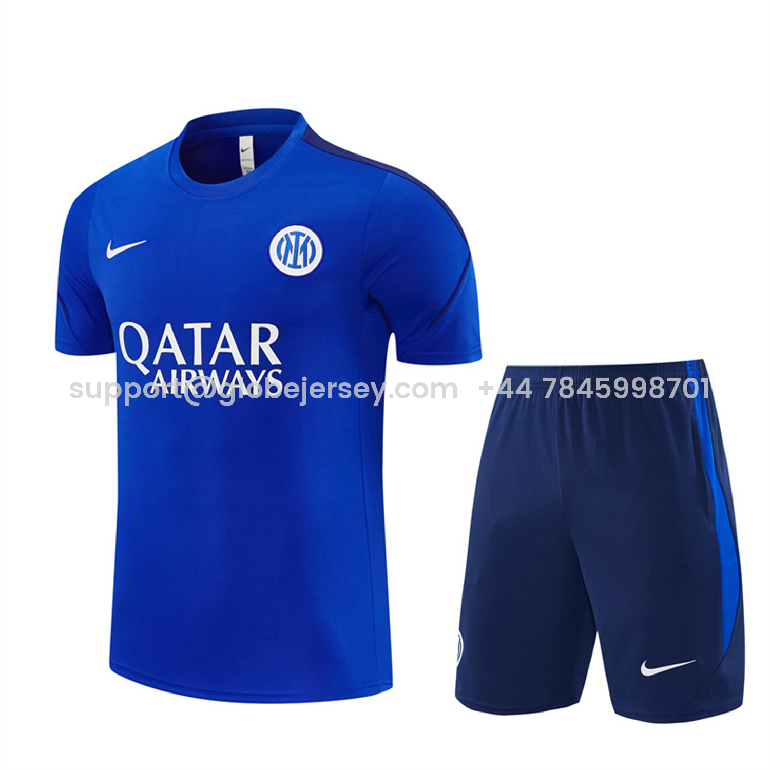 Inter Milan 26-27 Short-Sleeve Training Set - Ocean Blue Top & Deep Blue Shorts