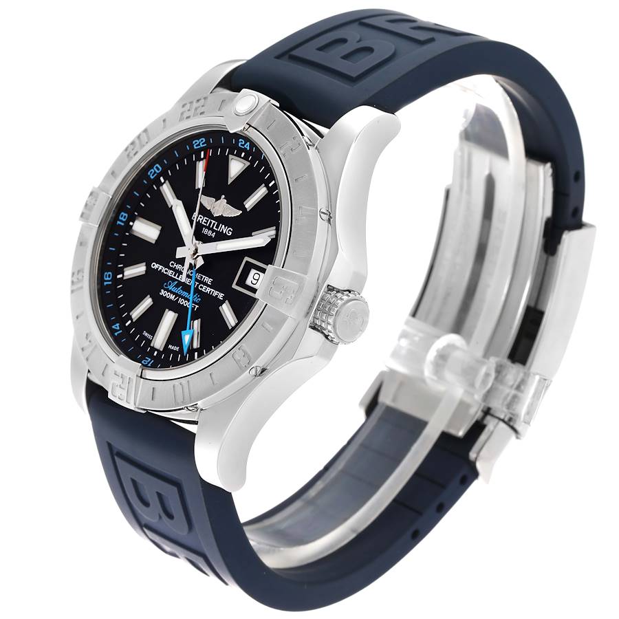 Breitling Aeromarine Avenger II GMT Black Dial Steel Mens Watch A32390
