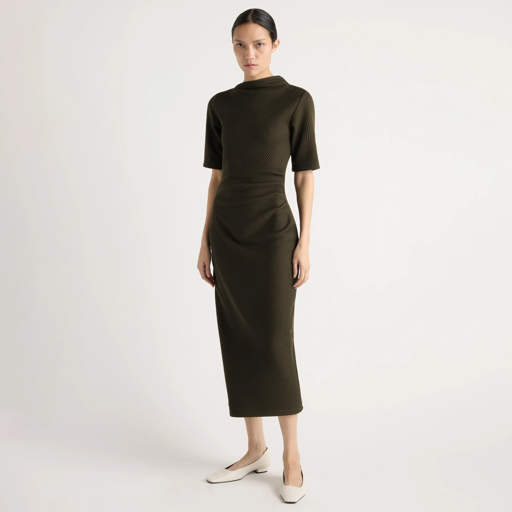 Evie Ribbed-Knit Jersey Dress