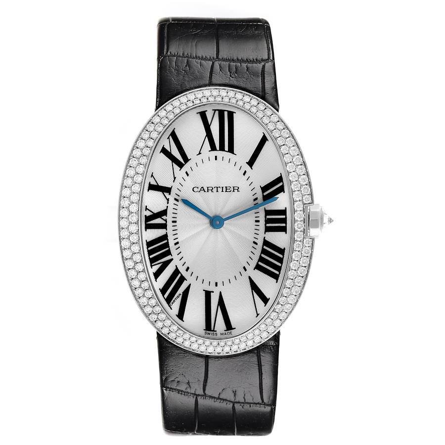 Cartier Baignoire Large White Gold Diamond Ladies Watch WB520009