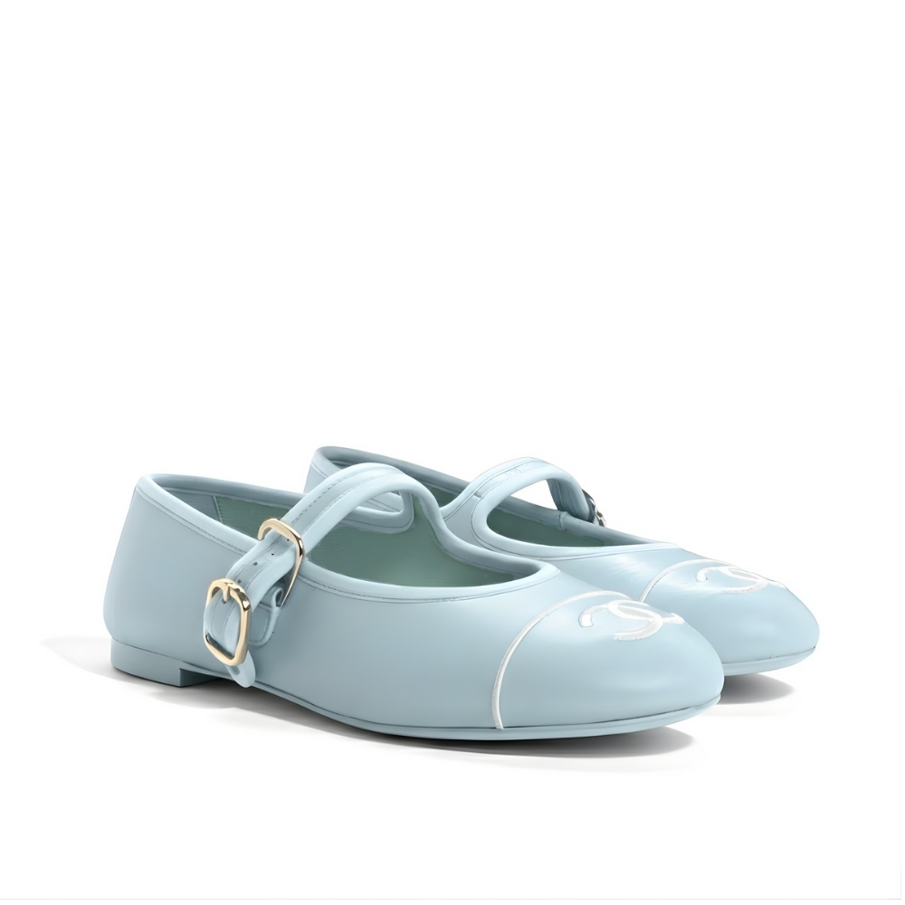 Chanel Mary Jane Ballet Flat Light Blue