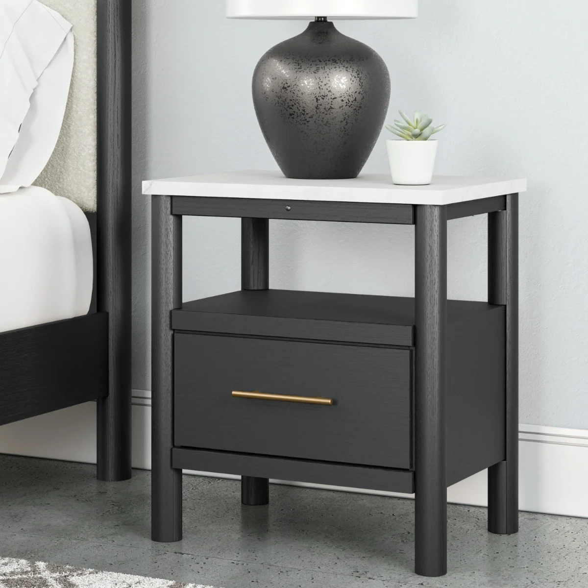 Modern Black Accent Night Stand