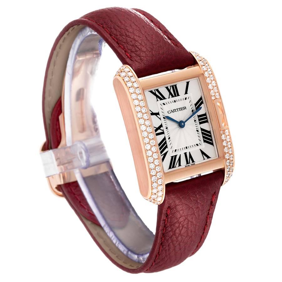 Cartier Tank Anglaise Rose Gold Diamond Ladies Watch WT100029