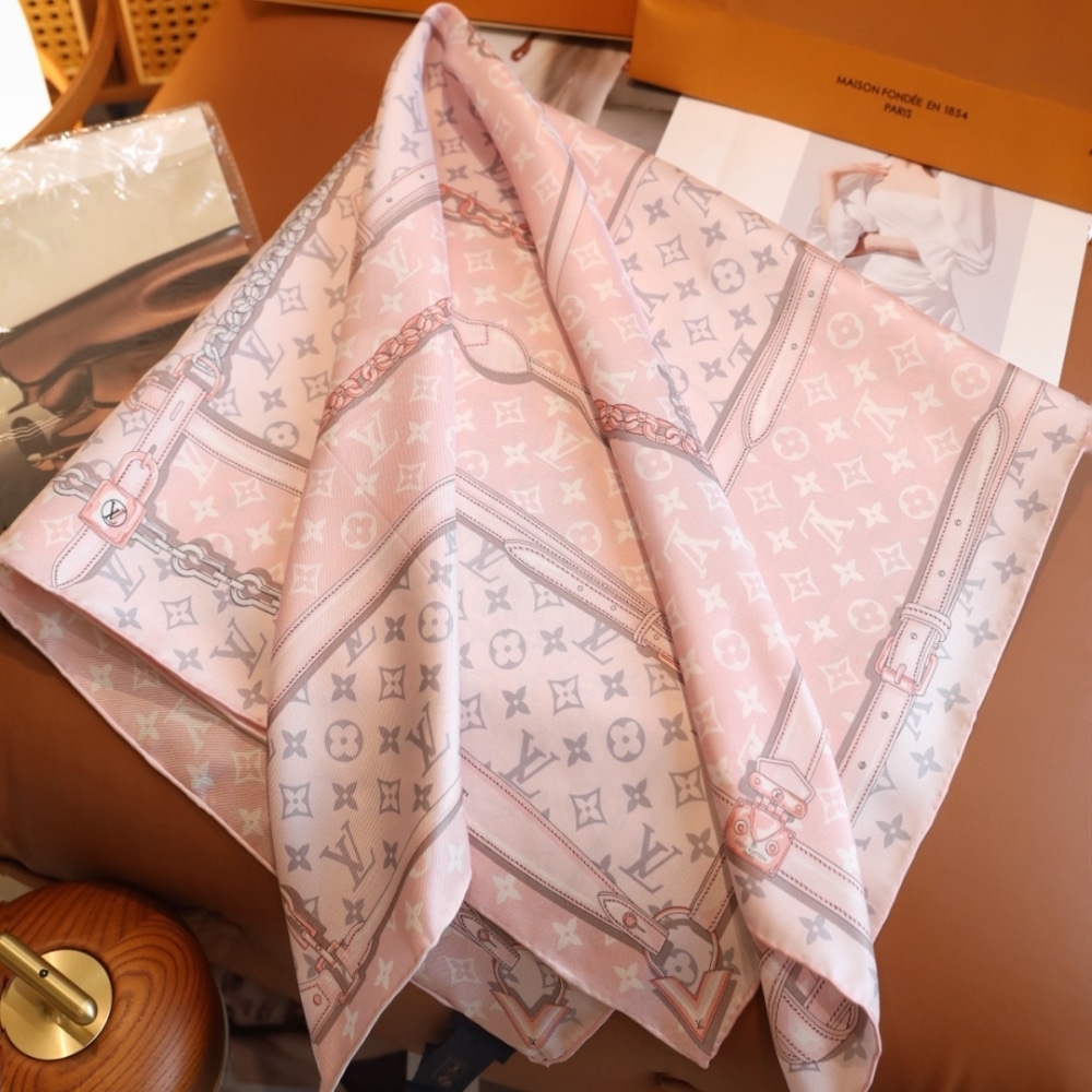 Louis Vuitton Lv Monogram Confidential Square Scarf Pink 90cm