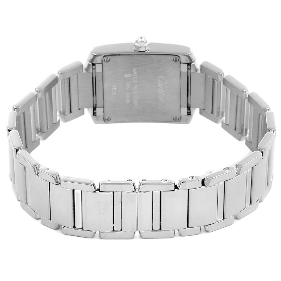Cartier Tank Francaise White Gold Blue Dial Diamond Ladies Watch 2403