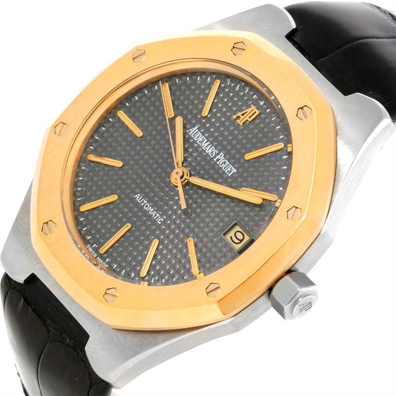 Audemars Piguet Royal Oak Cuir Steel 18K Yellow Gold Mens Watch 14800