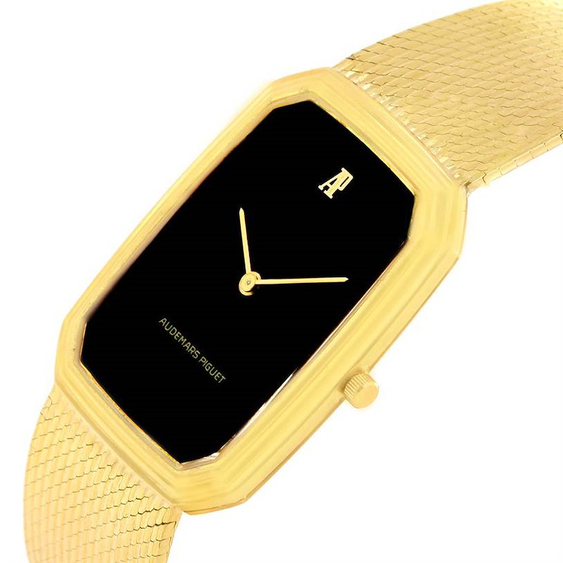 Audemars Piguet 18K Yellow Gold Black Dial Manual Winding Watch 4013