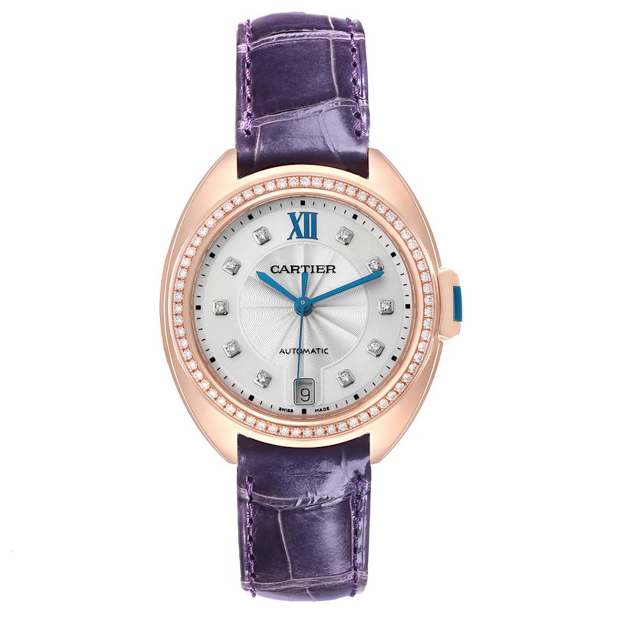 Cartier Cle Rose Gold Automatic Diamond Ladies Watch WJCL0039