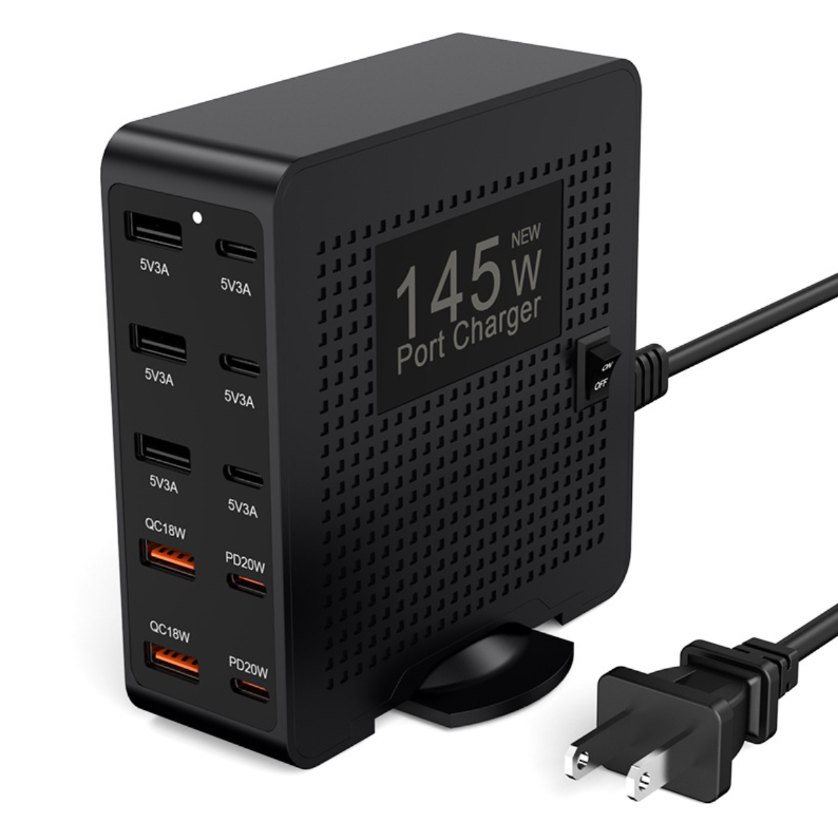 145W Multi Port USB Fast Charging Station Desktop Charger