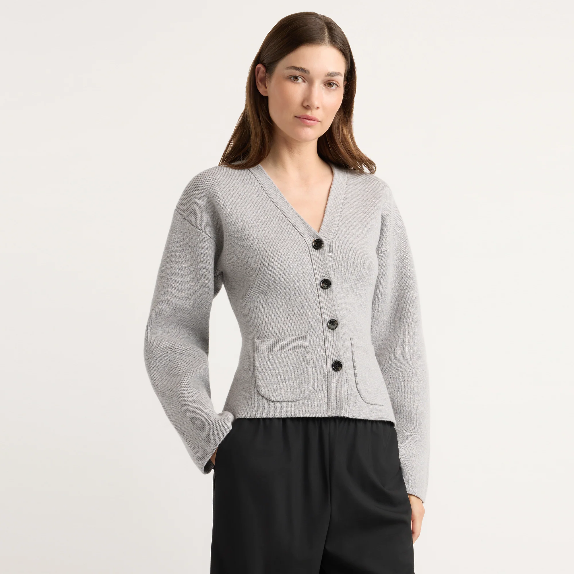 Elinor Organic Cotton-Wool V-Neck Cardigan