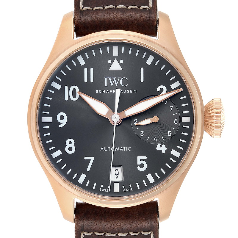 IWC Big Pilot Spitfire Slate Dial Rose Gold Mens Watch IW500917