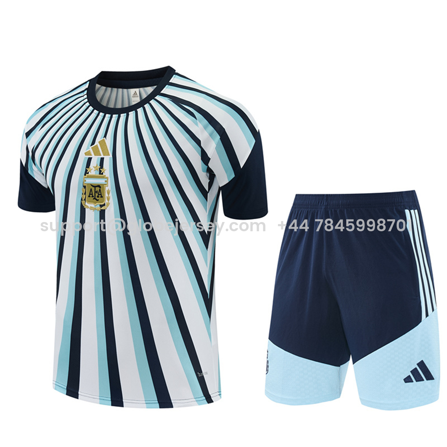 Argentina 2026 Short-Sleeve Training Set - Blue Rays Top and Blue Shorts