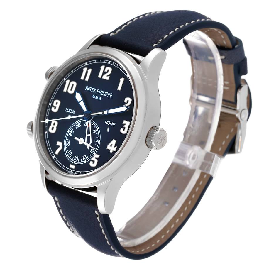 Patek Philippe Calatrava White Gold Pilot Travel Time Mens Watch 5524G