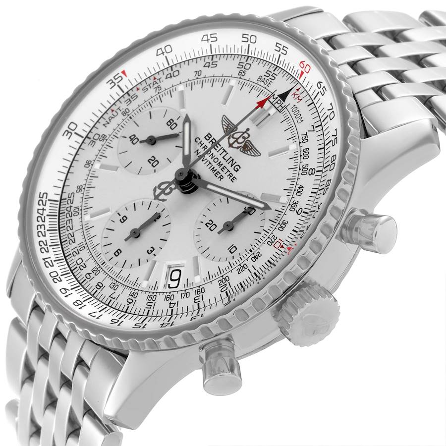 Breitling Navitimer Chronograph Silver Dial Steel Mens Watch A23322