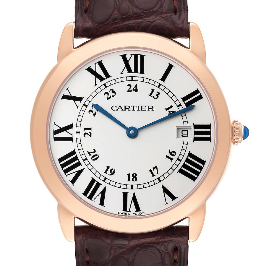 Cartier Ronde Solo Large Rose Gold Steel Mens Watch W6701008 Card