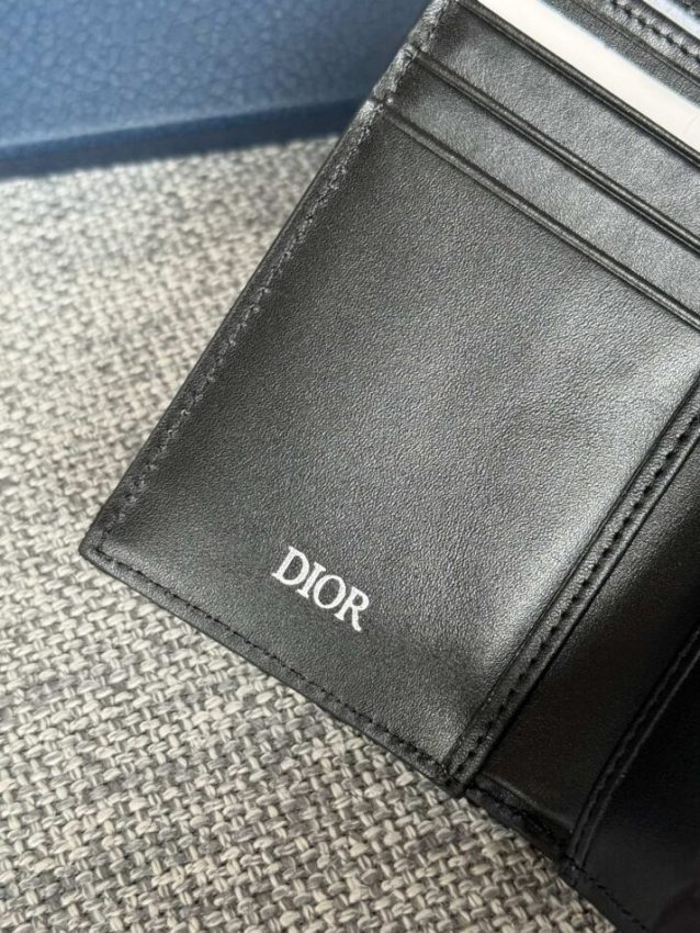 Replica Dior Zipper Card Holder Black