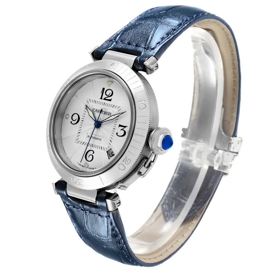 Cartier Pasha 38mm Silver Dial Automatic Steel Mens Watch W31059H3