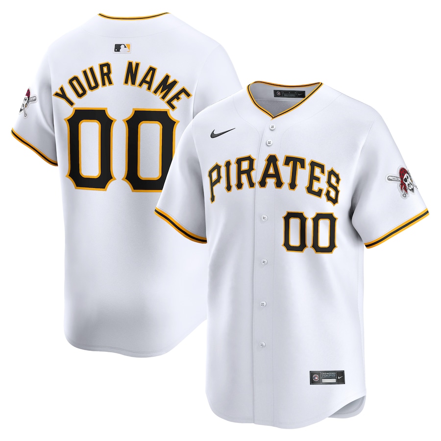 Pittsburgh Pirates Youth Home Limited Custom Jersey White