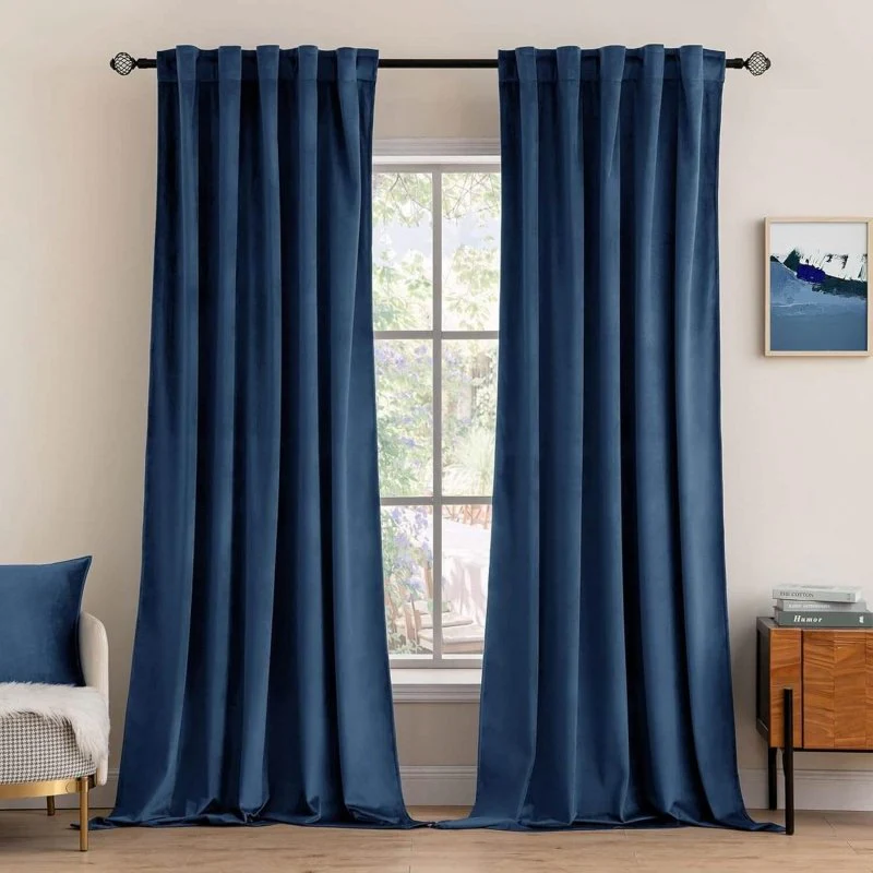 Custom Velvet Luxury Blackout Curtains  (2 Panels) - Back Tab & Rod Pocket