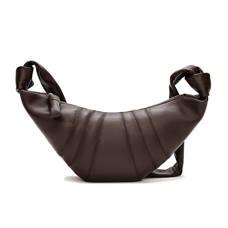 summer niche croissant leather armpit wide chest bag dumpling bag shoulder crossbody baguette women's bag