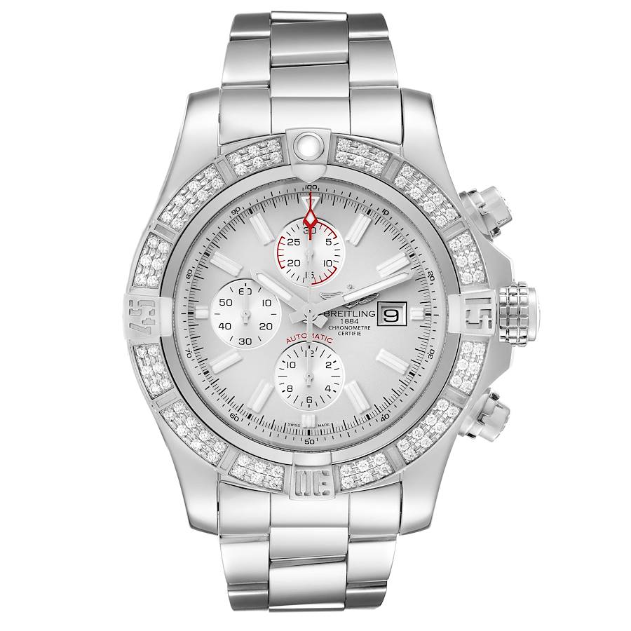 Breitling Aeromarine Super Avenger II White Dial Steel Watch A13371