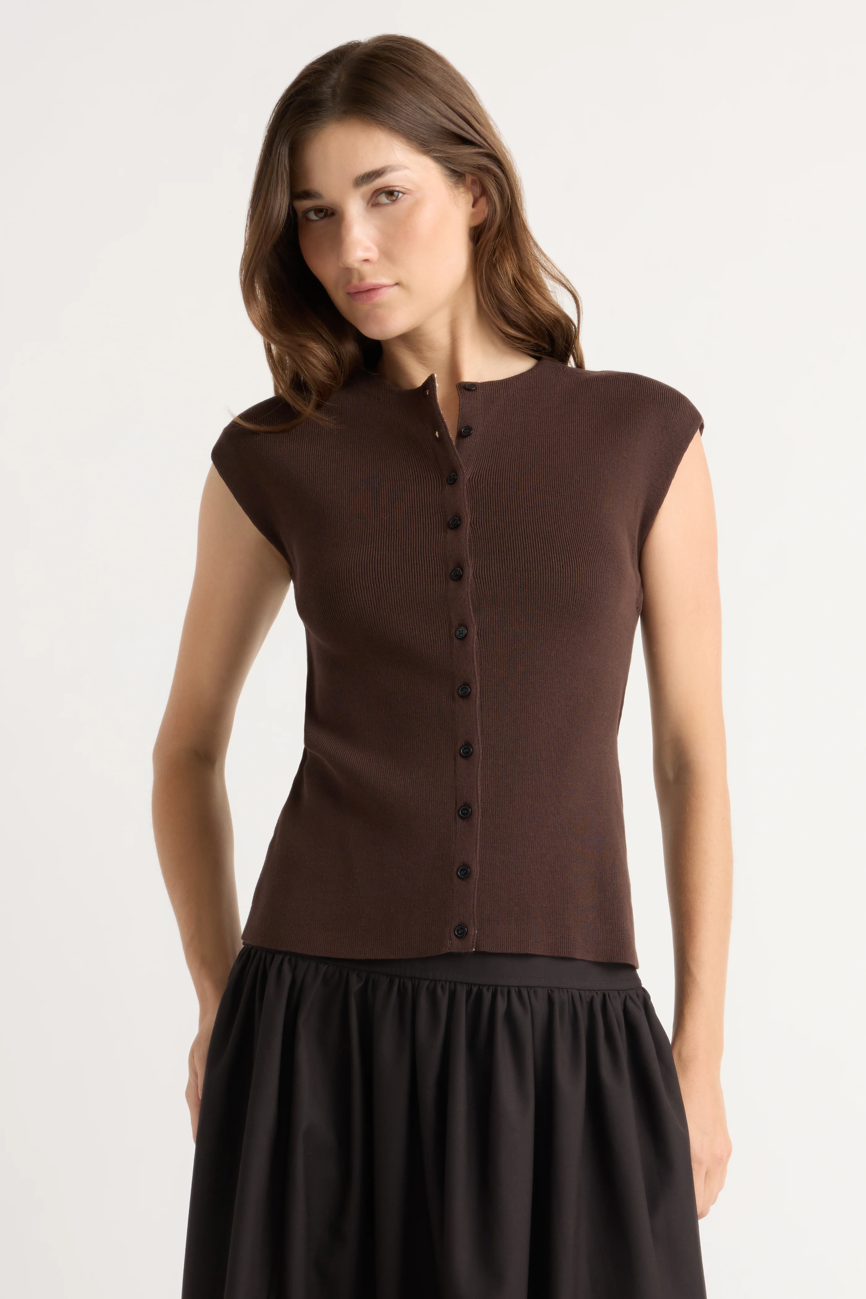 Solara Cotton Button Sweater Top