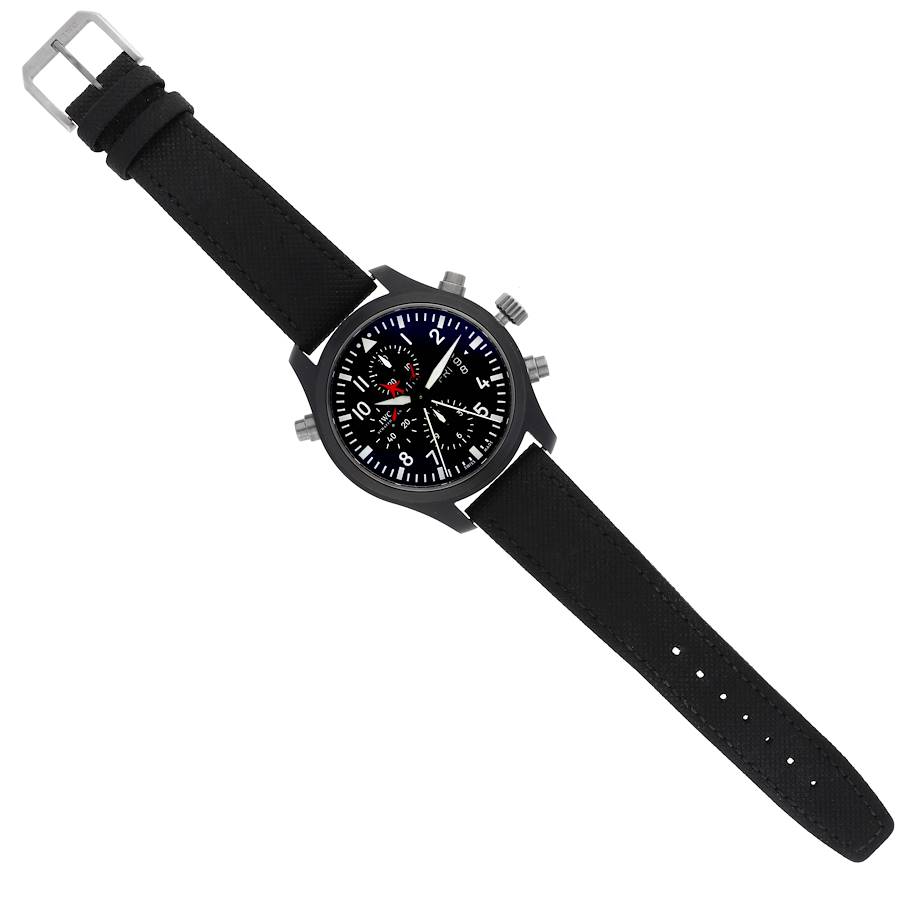 IWC Pilot Top Gun Rattrapante Chrono Mens Ceramic Watch IW379901